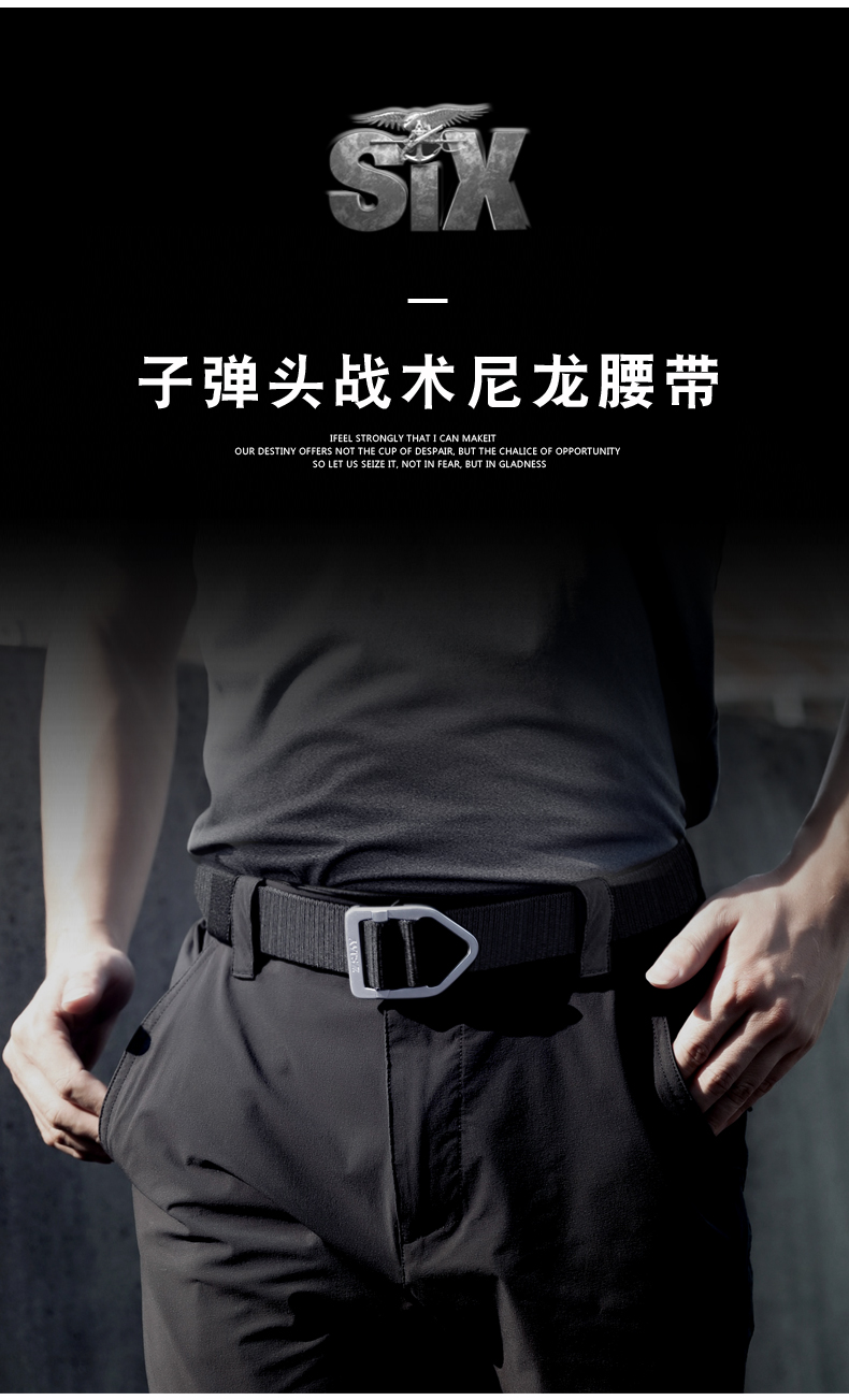 战术鸟子弹头高端户外尼龙腰带速干裤休闲皮带男帆布武装裤带v8黑色