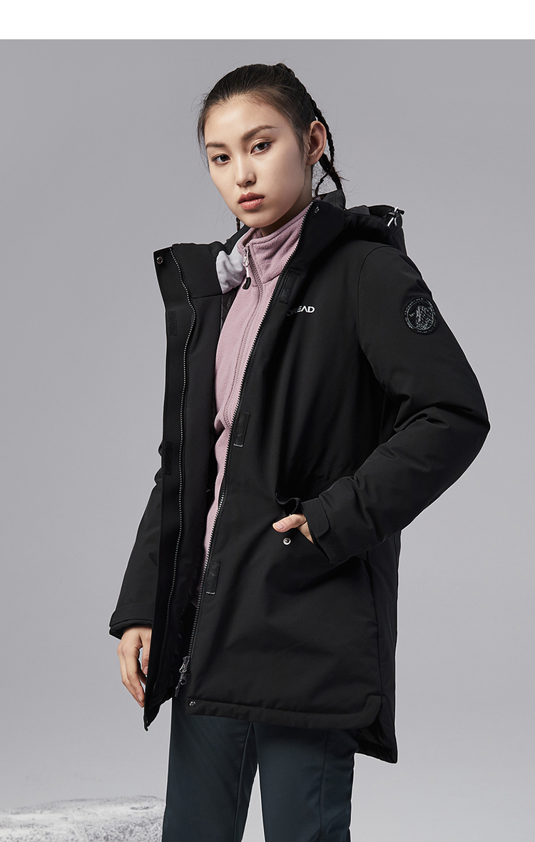 探路者toread羽绒服女秋冬新款户外防风保暖中长款羽绒服都市粉xl