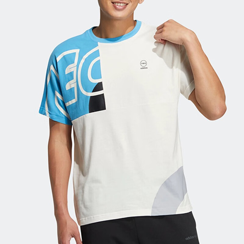 阿迪达斯(adidas)neo短袖男装2022夏季新款运动服时尚透气圆领上衣t恤