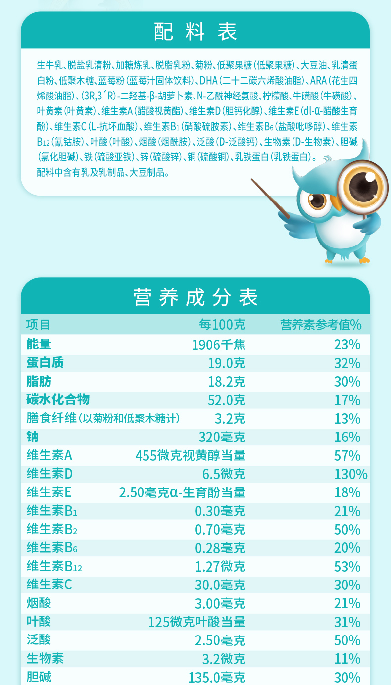 君乐宝旗帜配方表图片