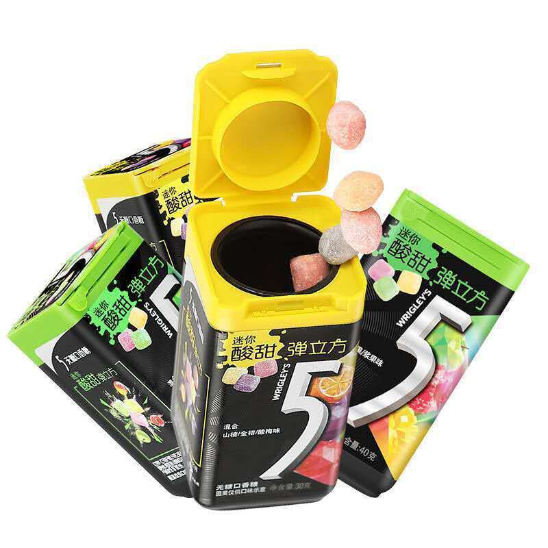 弹力方口香糖 40g 箭牌5弹立方无蔗糖口香糖弹力方清凉润喉薄荷糖 弹