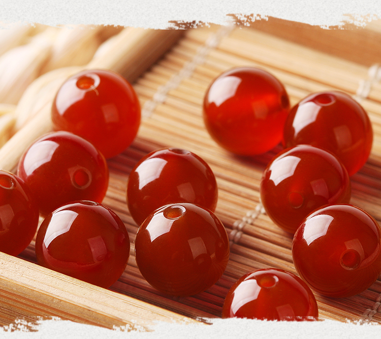 circinus 纯红玛瑙水晶散珠半成品珠子diy手工材料手链手串配饰串珠