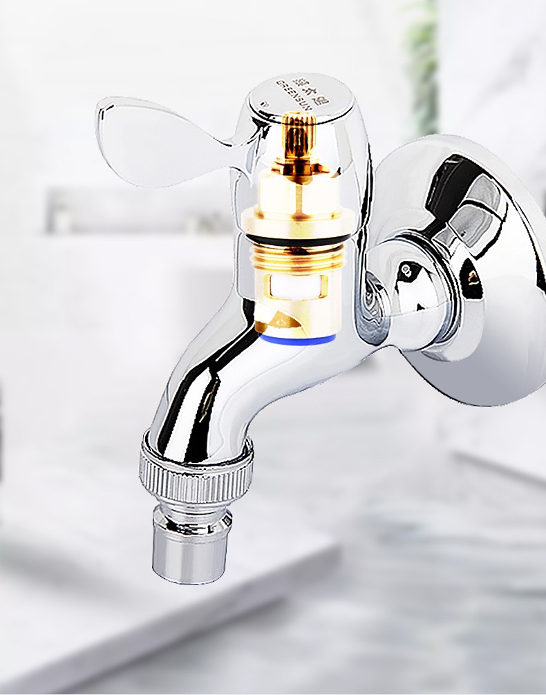 绿太阳卫浴铜阀芯水龙头阀芯龙头配件家用洗衣机阀芯全铜壳体 十字