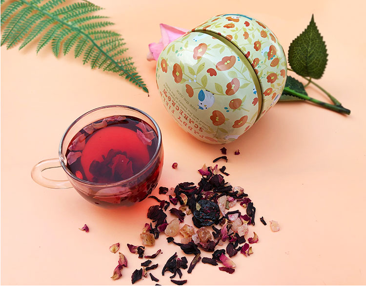 樱桃玫瑰水果茶厦门花茶网红花果茶车厘子果干洛神花混合罐装 樱桃