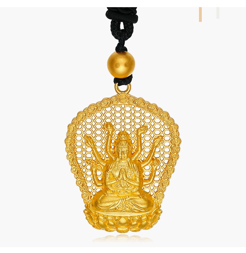 贡大福 足金999古法黄金吊坠千手观音款 千手观音 6.15克