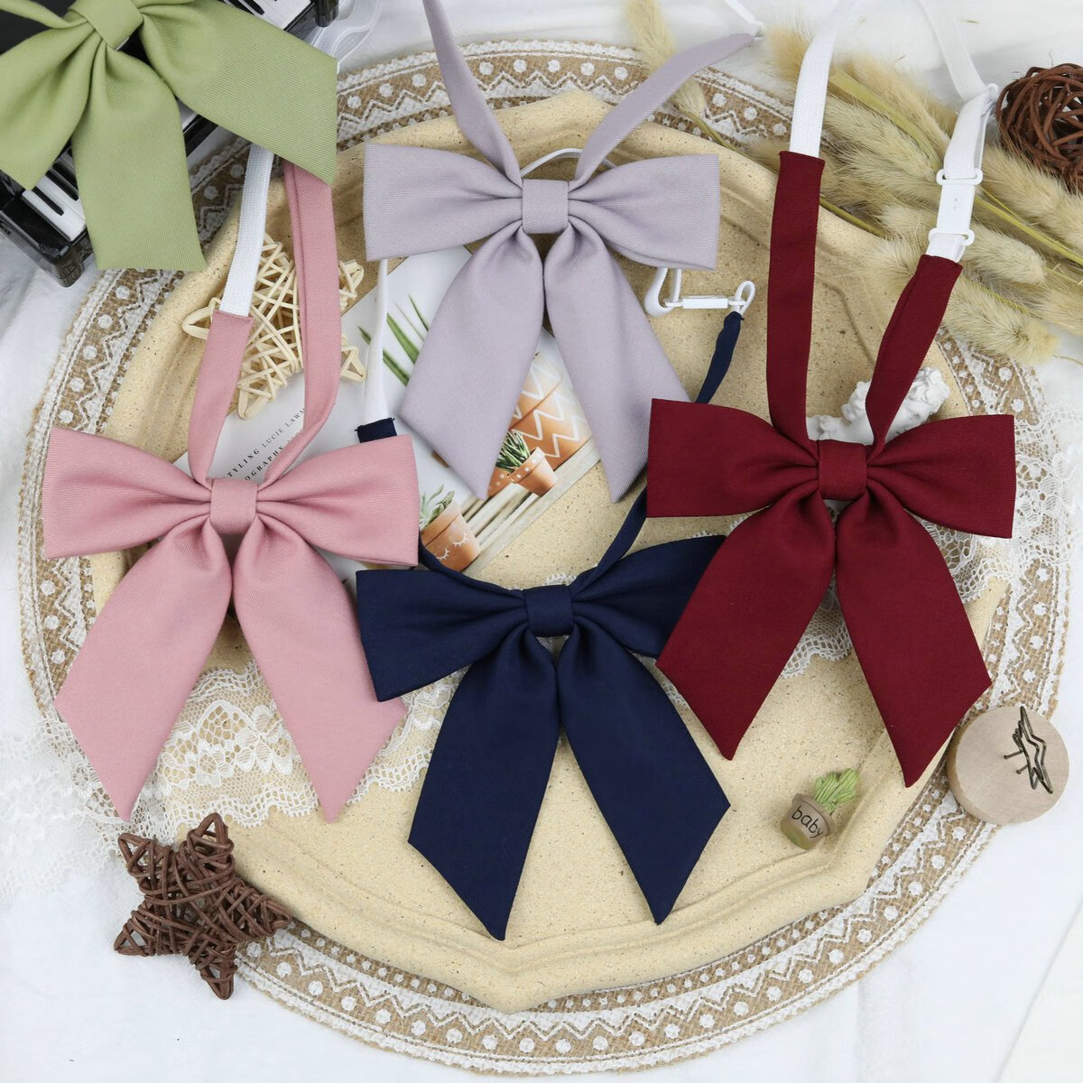 mr新品jk制服领结羽根绀色赤色纯色日系斜角学生巨羽根领花水手服小物