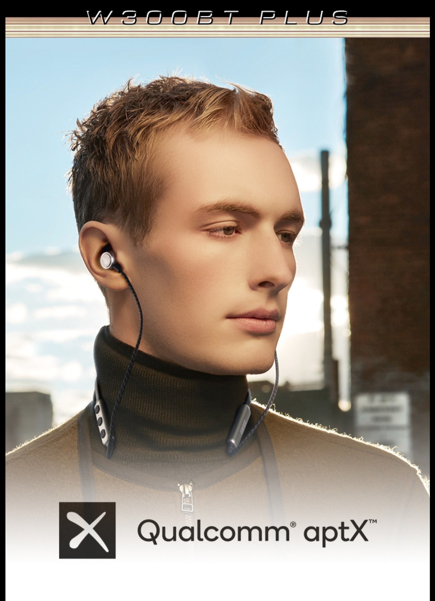 漫步者(edifier)w300bt plus蓝牙耳机挂脖颈式高音质续航跑步运动 枪