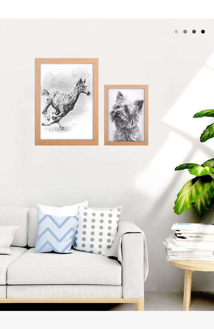 实木质4k8k16开画框美术作品装裱a2a3a4相框挂墙20寸18寸16寸 浅原木