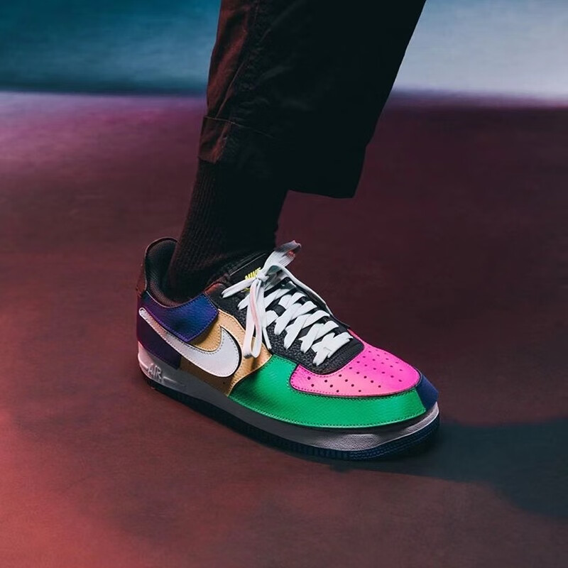 耐克nike男鞋air force1空军一号af1可拆卸魔术贴彩色拼接休闲板鞋