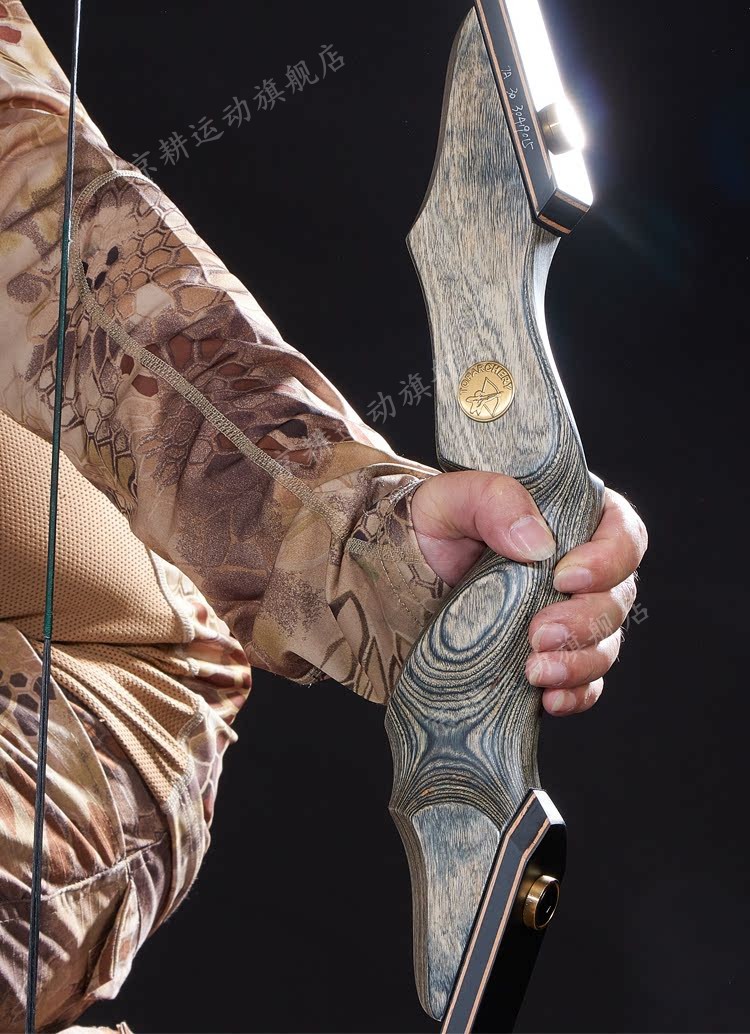 灵云反曲弓美猎弓箭射击专业木质竞技弓老黑灵云传统射箭 灵云裸弓