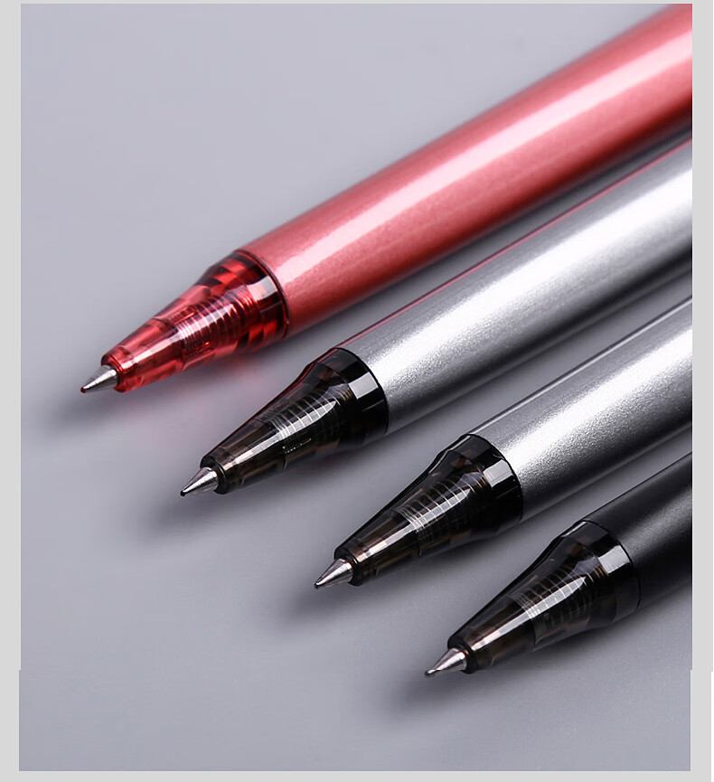 优品三倍高密度材料中性笔金属磨砂粗笔杆重手感高颜值按动式黑色0.