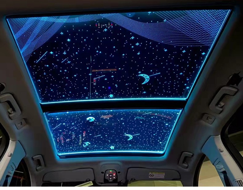 汽车星空顶适用保时捷丰田奔驰宝马奥迪7彩天窗星空膜满天星内饰氛围