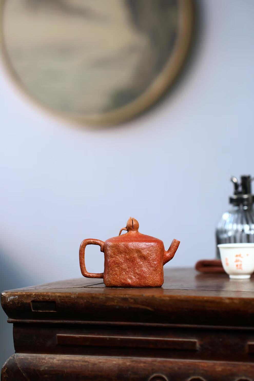 【官方旗舰】鑫祥势宸宜兴大师级名家周云仿生器四方石榴紫砂壶原矿