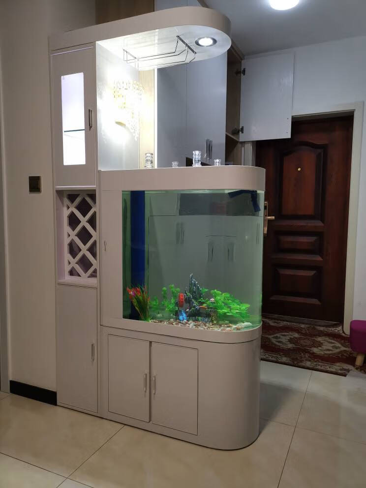 南啵丸 鱼缸隔断柜玄关鱼缸客厅家用头落地水族箱隔断屏风大中型创意