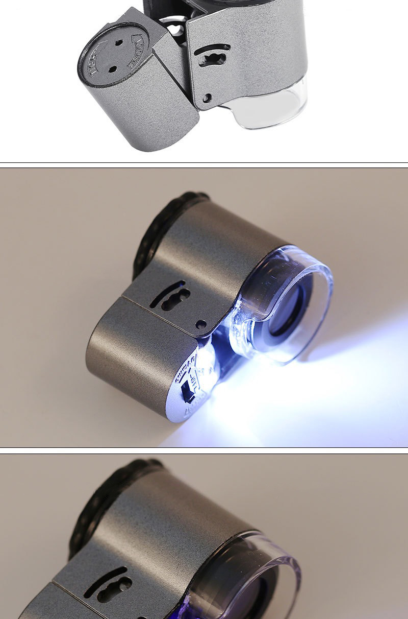 迪卡侬德国进口品质同款100放大镜高倍高清手持带灯60显微镜300