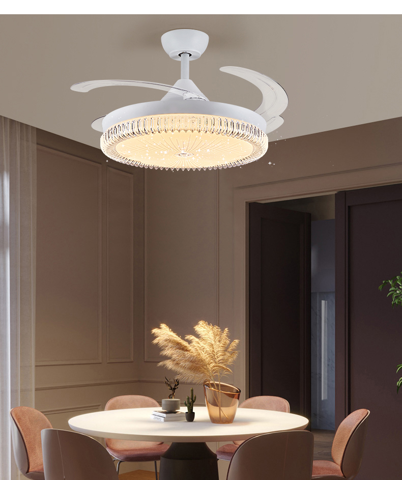 领王隐形风扇灯客厅餐厅变频风扇灯2022新款灯扇一体吊扇灯36寸变频