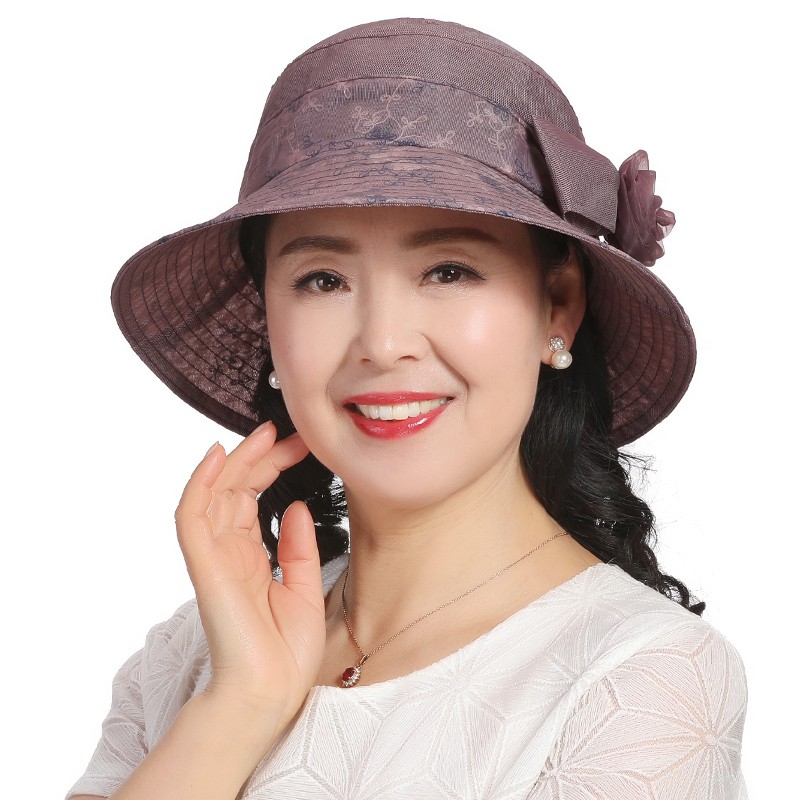 诺芝萌中老年遮阳帽子女士夏季大檐太阳帽户外大沿盆帽可折叠送妈妈