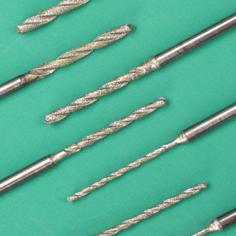 九菱玉石打孔钻头打孔针235mm麻花金刚石钻头雕刻机用钻头翡翠钻头08
