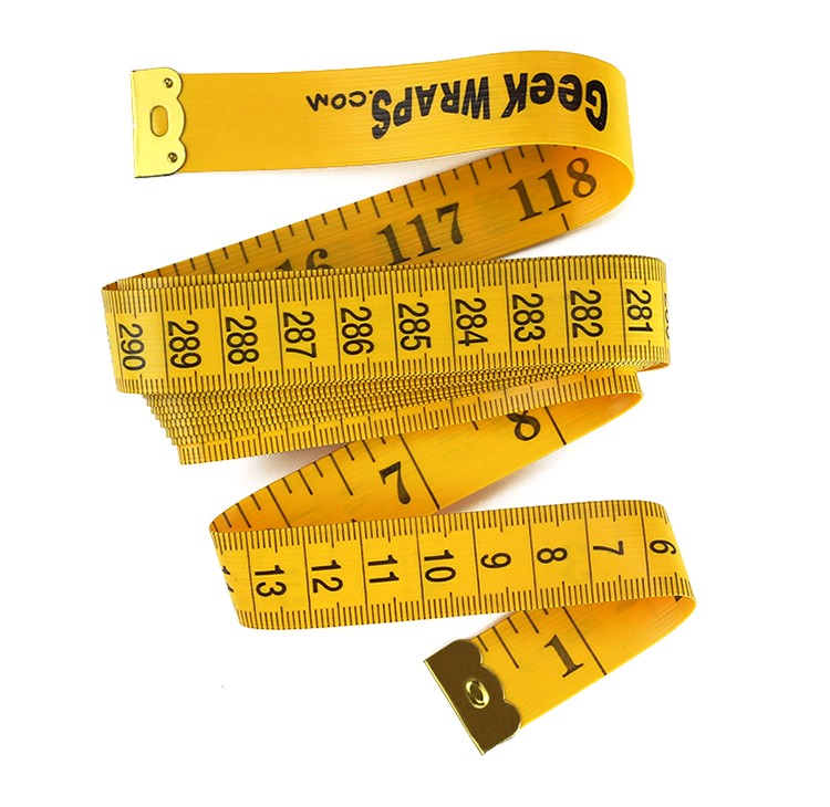 加厚3米软皮尺卷尺中性300cm120英寸刻度清晰量衣裁缝尺3mx19mm黄底黑
