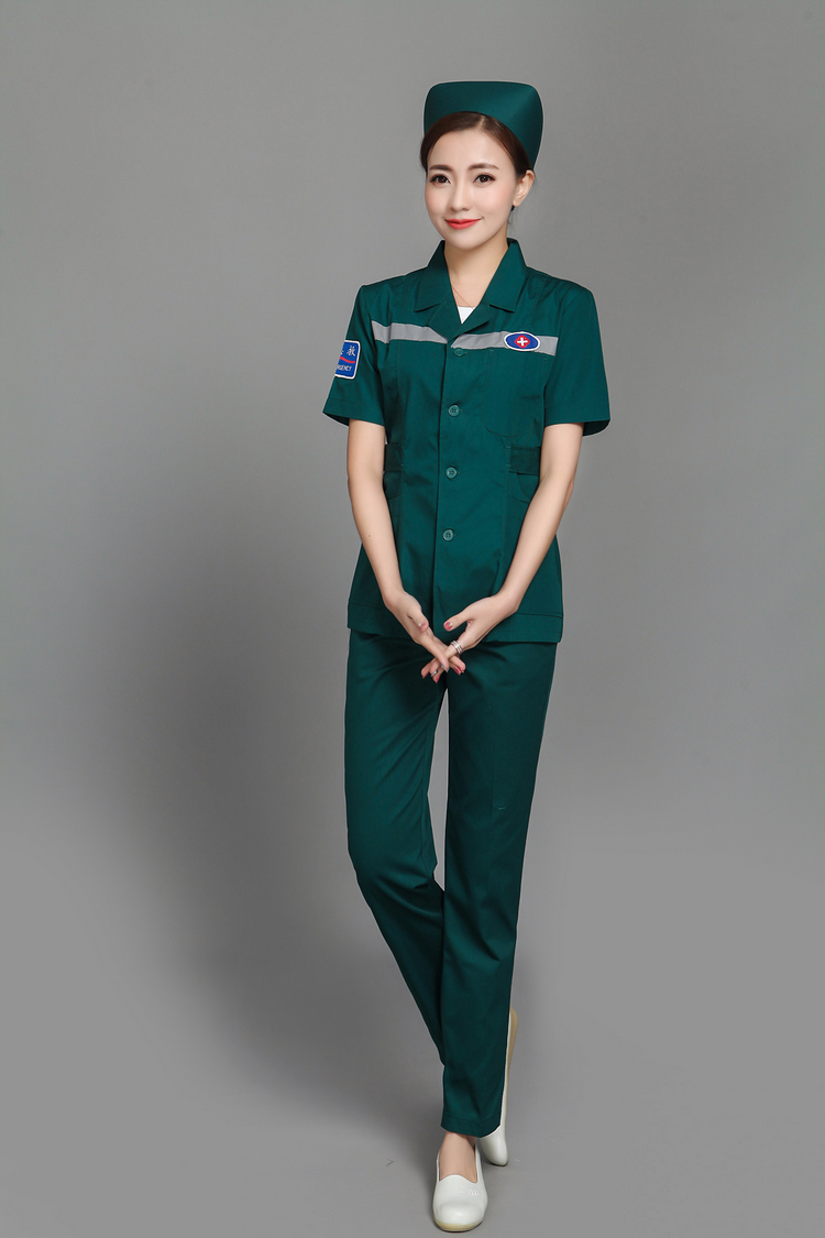玺柠急诊科护士分体套装120急救中心出诊服男女长短袖墨绿工作服墨