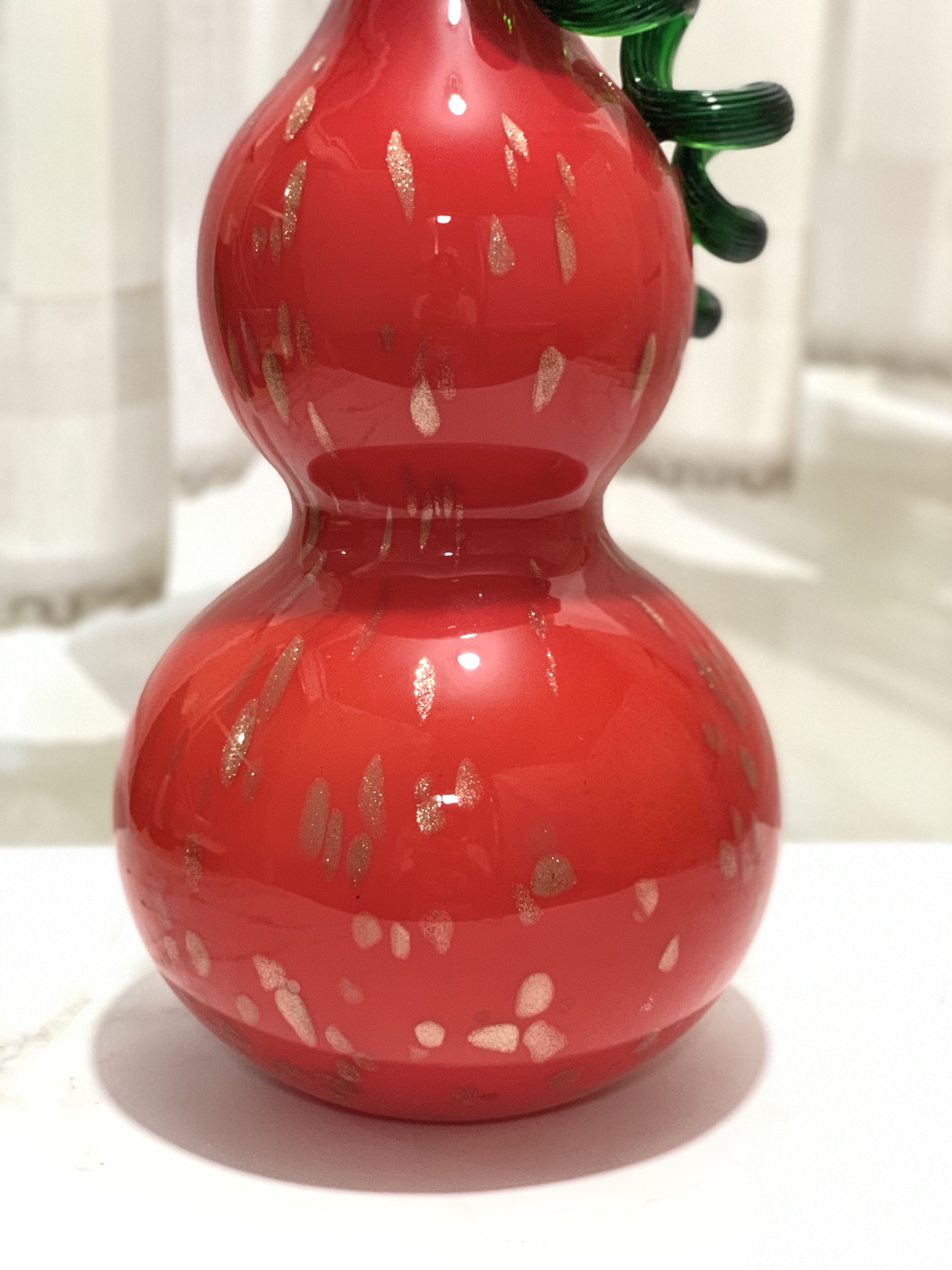 博山琉璃葫芦 博山琉璃葫芦摆件 鸡油黄葫芦 琉璃艺术摆件 琉璃鸡油黄