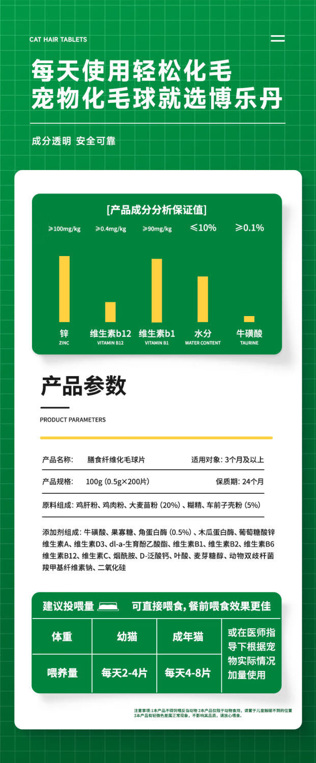 10，博樂丹Plaqueoff新版化毛球片200片瑞典寵物營養補充劑 化毛球片 200片