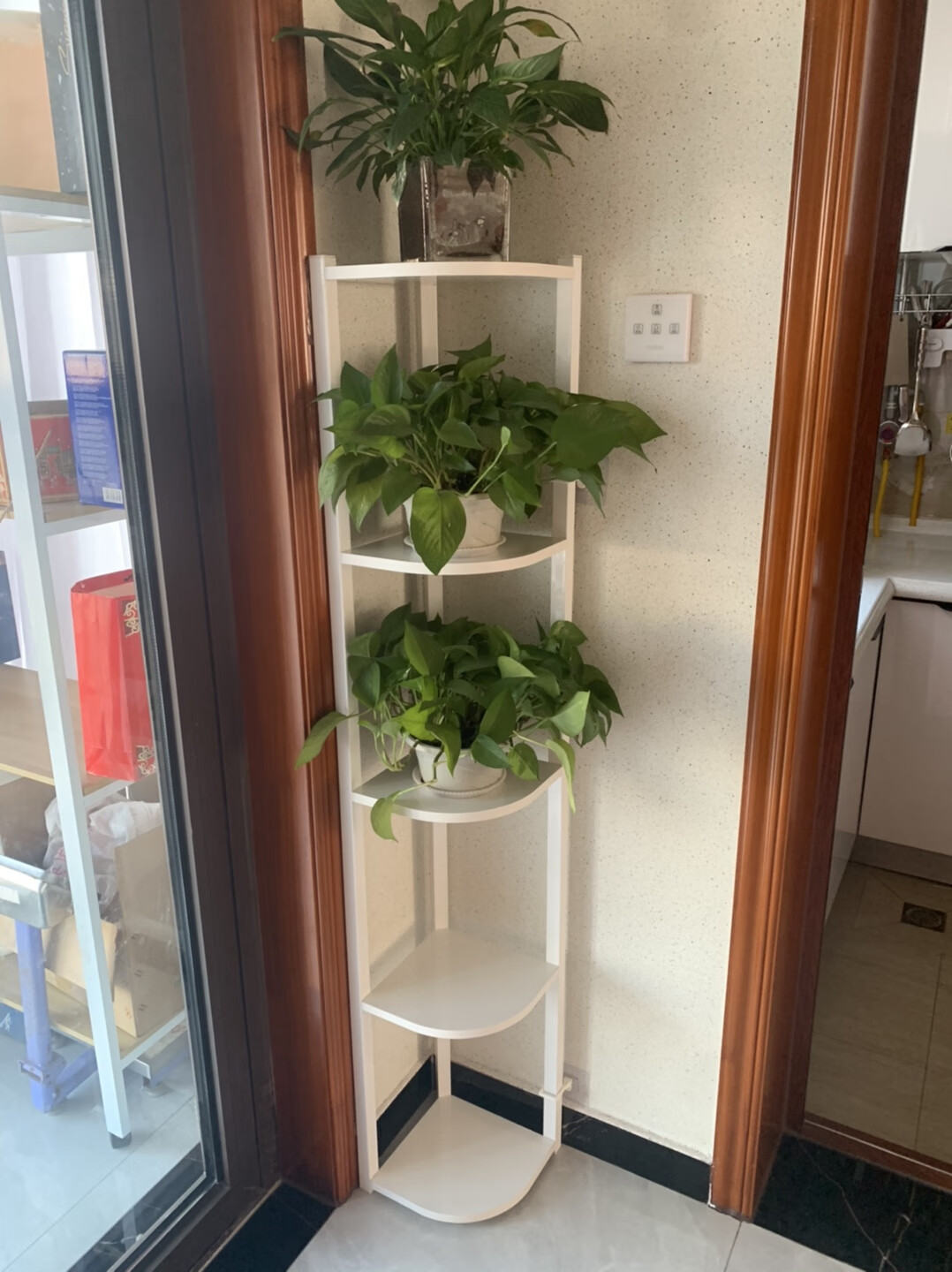 逸德居 转角花架 墙角花架转角置物架三角多层墙角花架客厅室内多肉