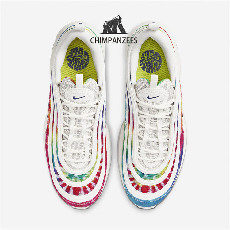 nike耐克aj air max 97 彩虹色扎染休闲复古女子跑步鞋ck1219-100