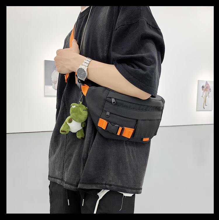 sunman 【新款】斜挎包男ins潮小包日系学生小挎包单肩包斜跨背 拼色