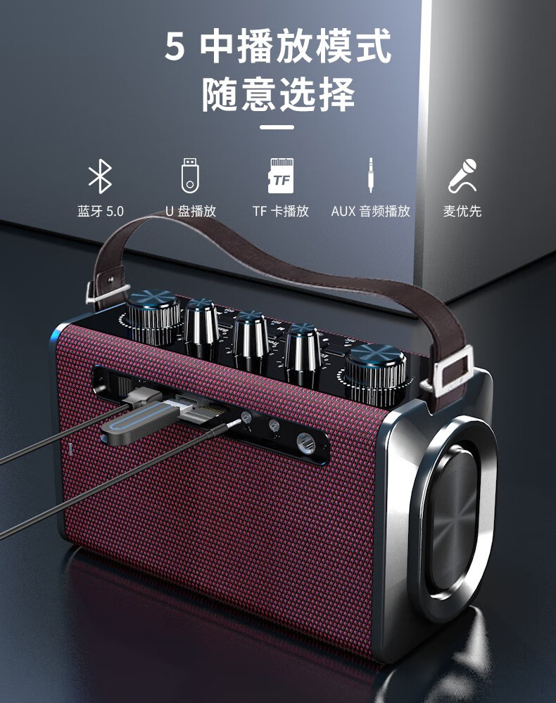 伊斯顿音响k歌唱歌蓝牙x9重低音炮电吹管乐器户外音箱家用大音量定制