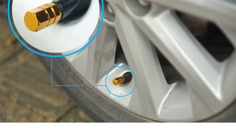 汽车轮胎气门嘴帽电动车摩托车气嘴盖铝合金气门芯盖胎压监测通用黑色