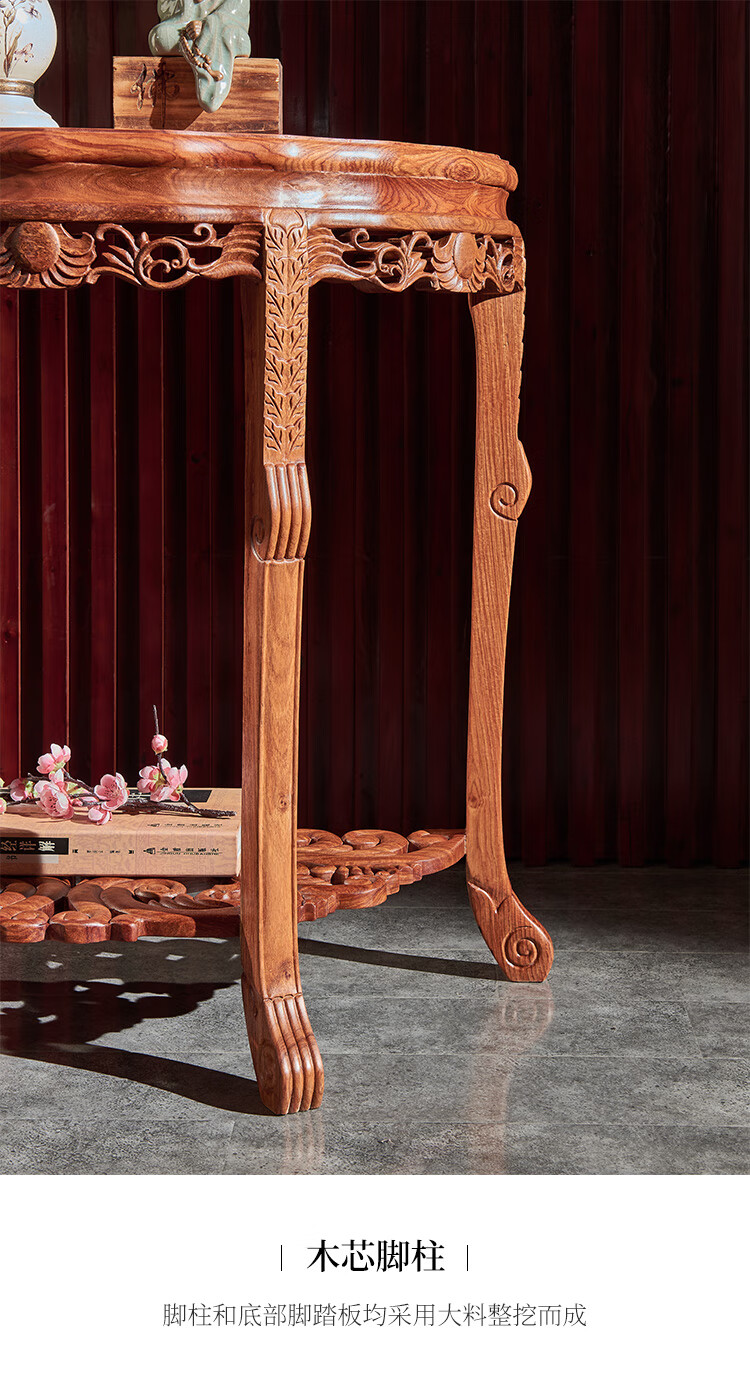 唐百年红木家具非洲花梨学名刺猬紫檀半月台玄关桌实木玄关客厅条案