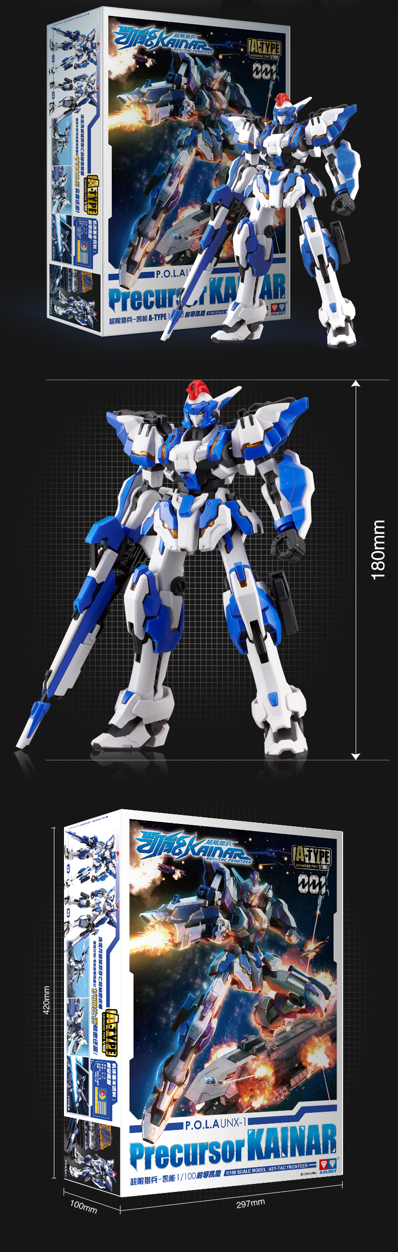 超限猎兵凯能1/144前导重装铠能宇宙战士机器人模型男孩拼装玩具1/100