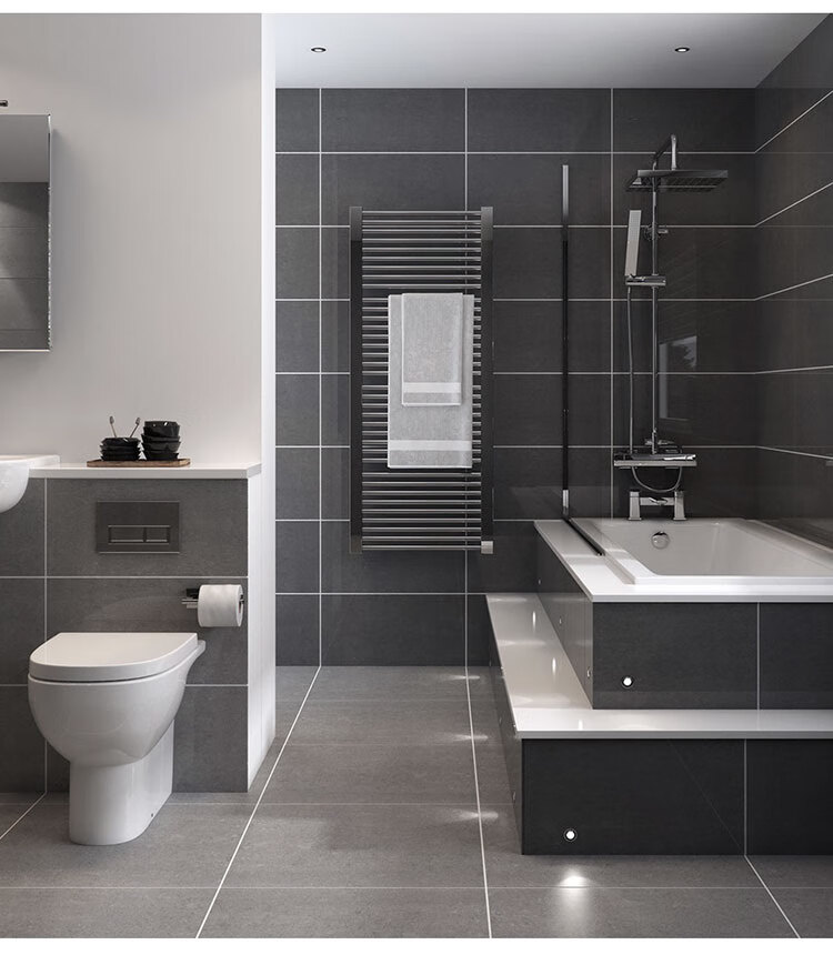 日式卫生间瓷砖广东佛山灰色300x600简约厕所墙砖网红水泥滑砖白色300