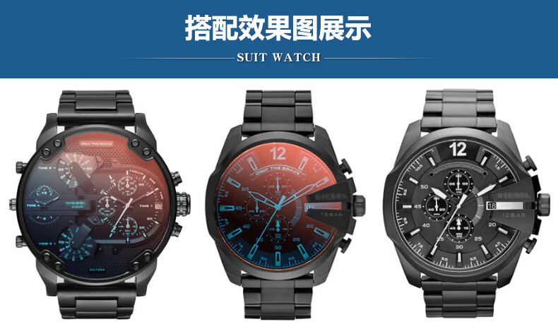 迪赛钢带手表带dz78887395431873127315242628mm三株银色24mm