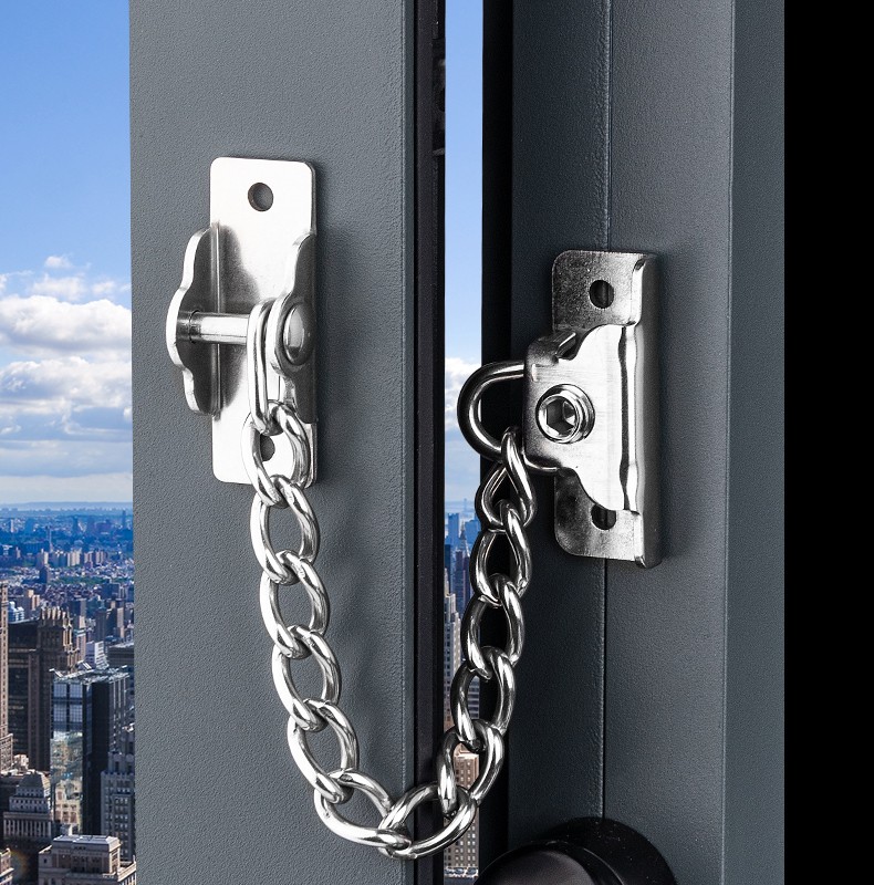 顶谷免打孔窗户锁扣门窗防盗安全儿童防护锁平开窗限位器高层坠楼外