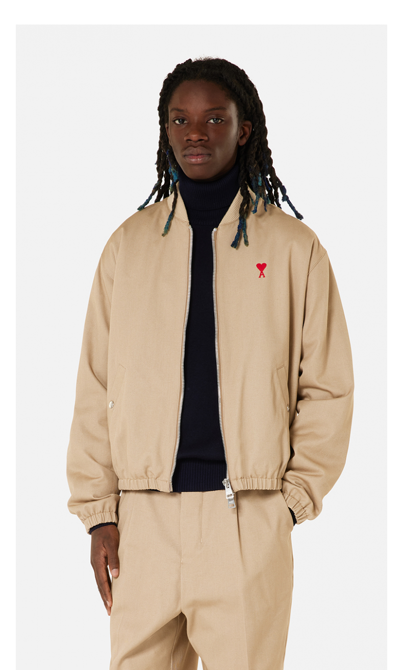 amiparis男士秋冬新品amidecoeur爱心羊毛高领毛衣410藏青色m