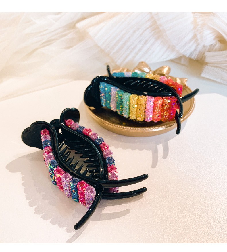 米诺杰彩虹发夹后脑勺抓夹泫雅风丸子头盘发神器可爱网红发卡两个装