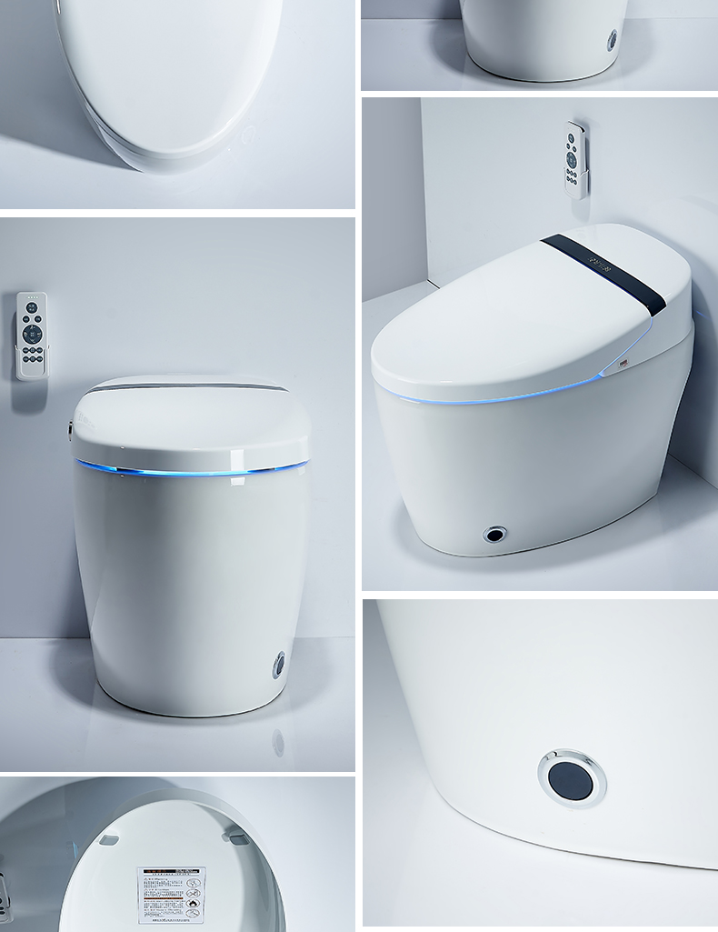 普奥勒家用一体式全自动墙排后排智能马桶坐便器脚感翻盖冲水685标配