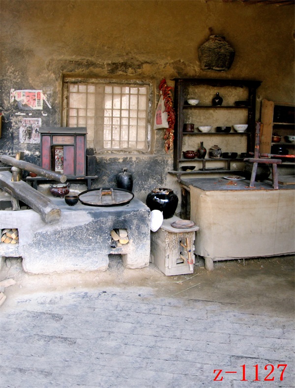 农村老房子背景布新快手抖音网络主播拍段子视频背景布农村老旧房子3d