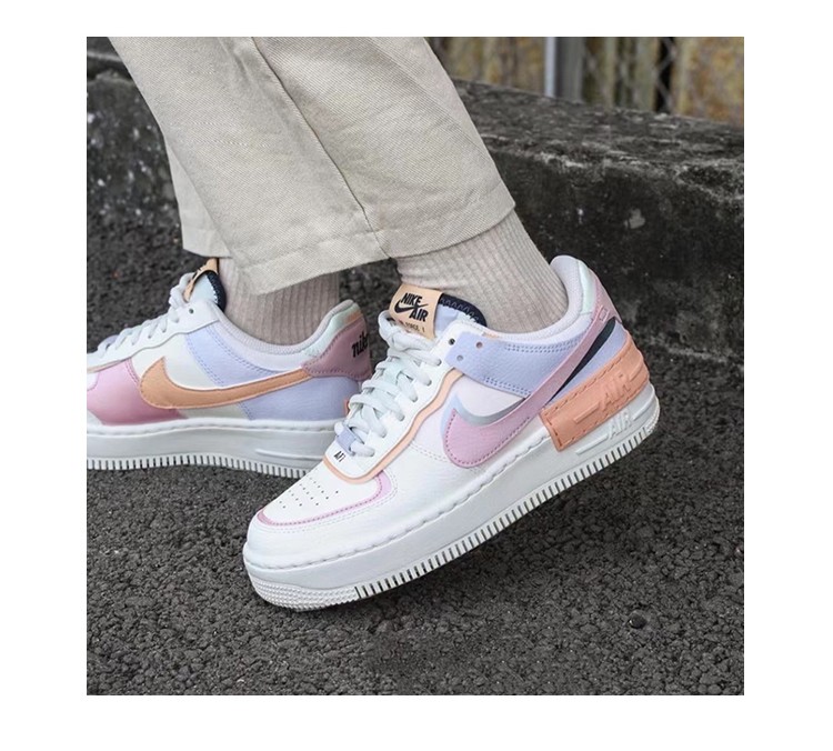 耐克nike air force 1 af1空军一号女款马卡龙多彩拼接休闲板鞋 ci09