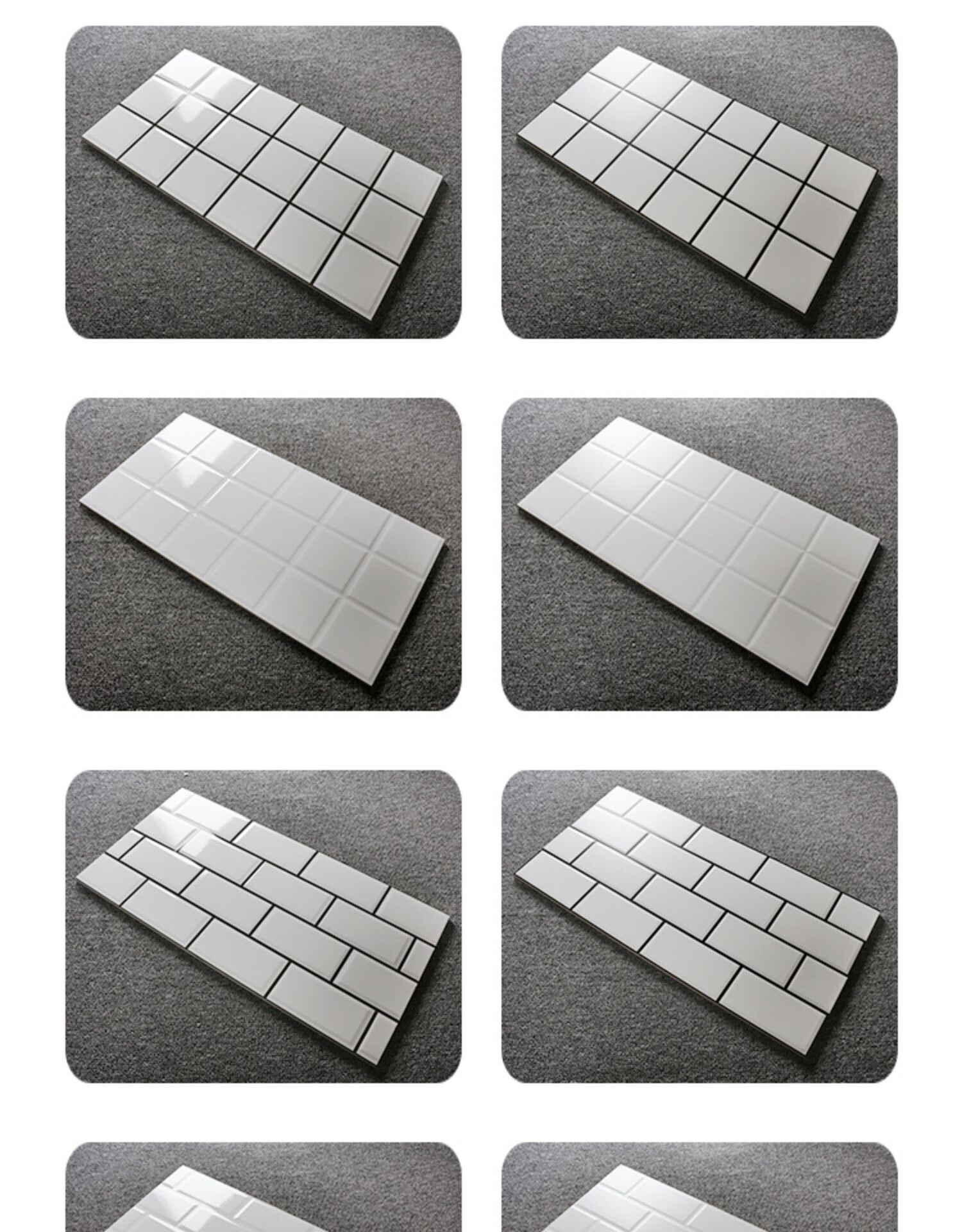 厨房小白砖 北欧厨房卫生间瓷砖小白砖300x600浴室阳台墙砖网红格子砖