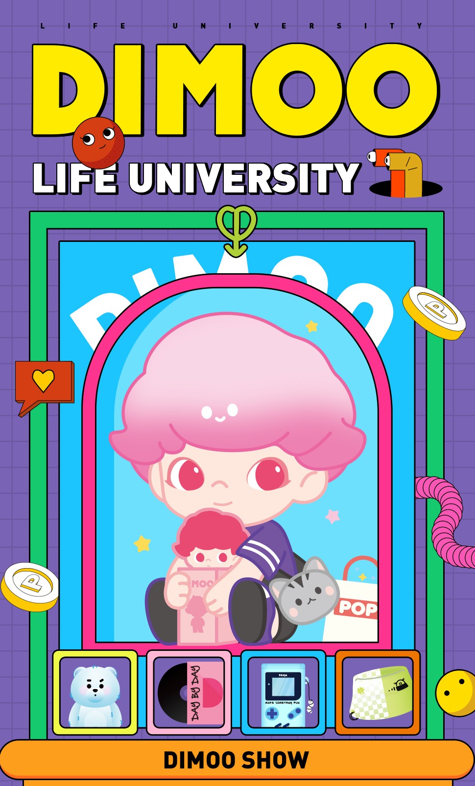 pop·mart泡泡·玛特dimoo社会大学系列挂件盲盒同款钥匙扣女生生日