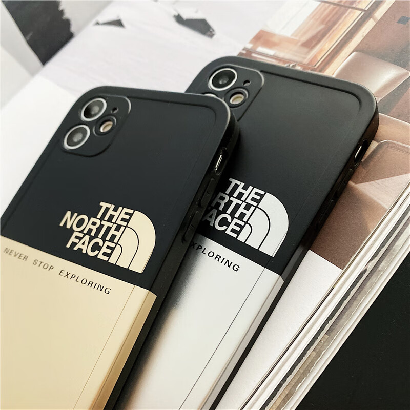 莱圳发潮牌简约拼接北面标志苹果12promax手机壳iphone12软xr全包xs