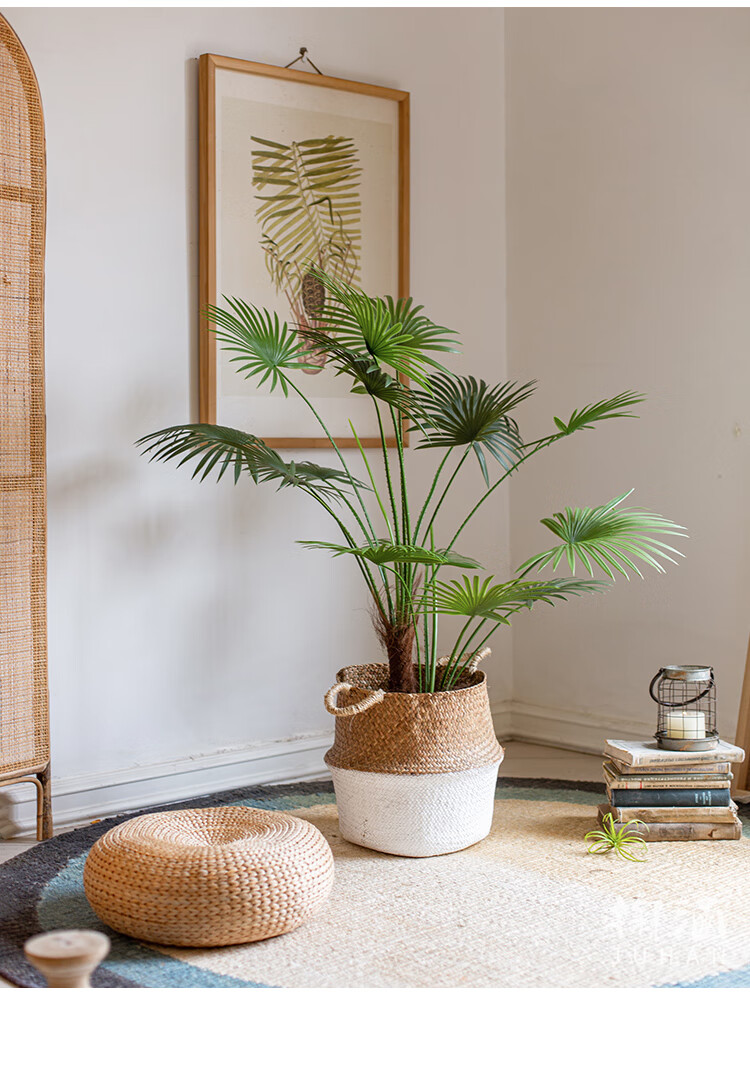 掬涵大型仿真植物蒲葵扇葵綠植盆景裝飾落地室內客廳盆栽擺件蒲葵15葉