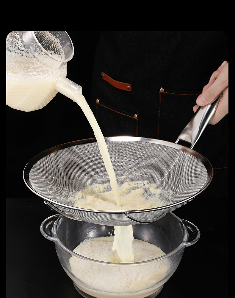 百畅 不锈钢漏勺过滤网笊篱细网密漏 30目 全钢漏勺28cm-中盛云商