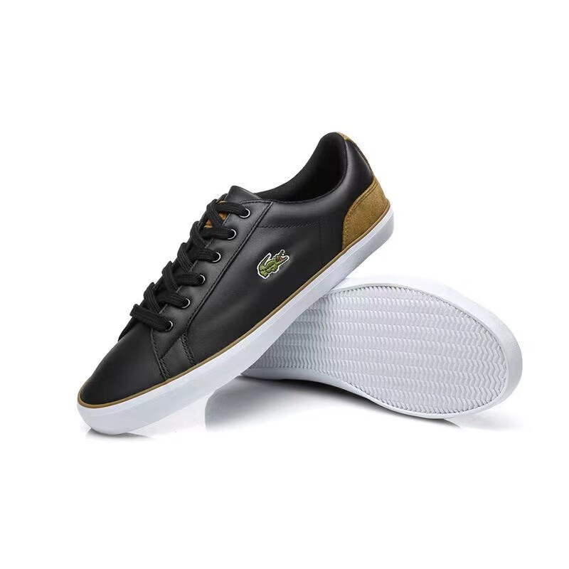 拉科斯特法国鳄鱼 香港直邮 低跟头层皮质系带休闲百搭透气小白鞋