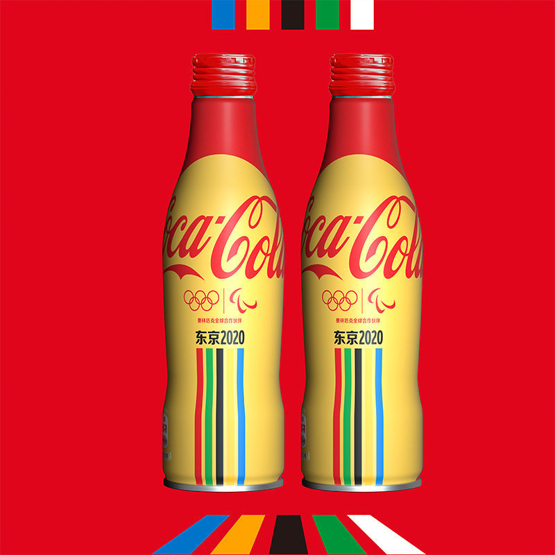现货可口可乐2021年新品东京奥运铝瓶限量版高端饮品可收藏250ml6瓶
