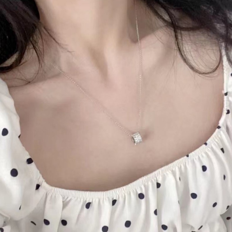 apmmonaco小蛮腰项链可调节锁骨链毛衣链银色简约女925银送女友生日