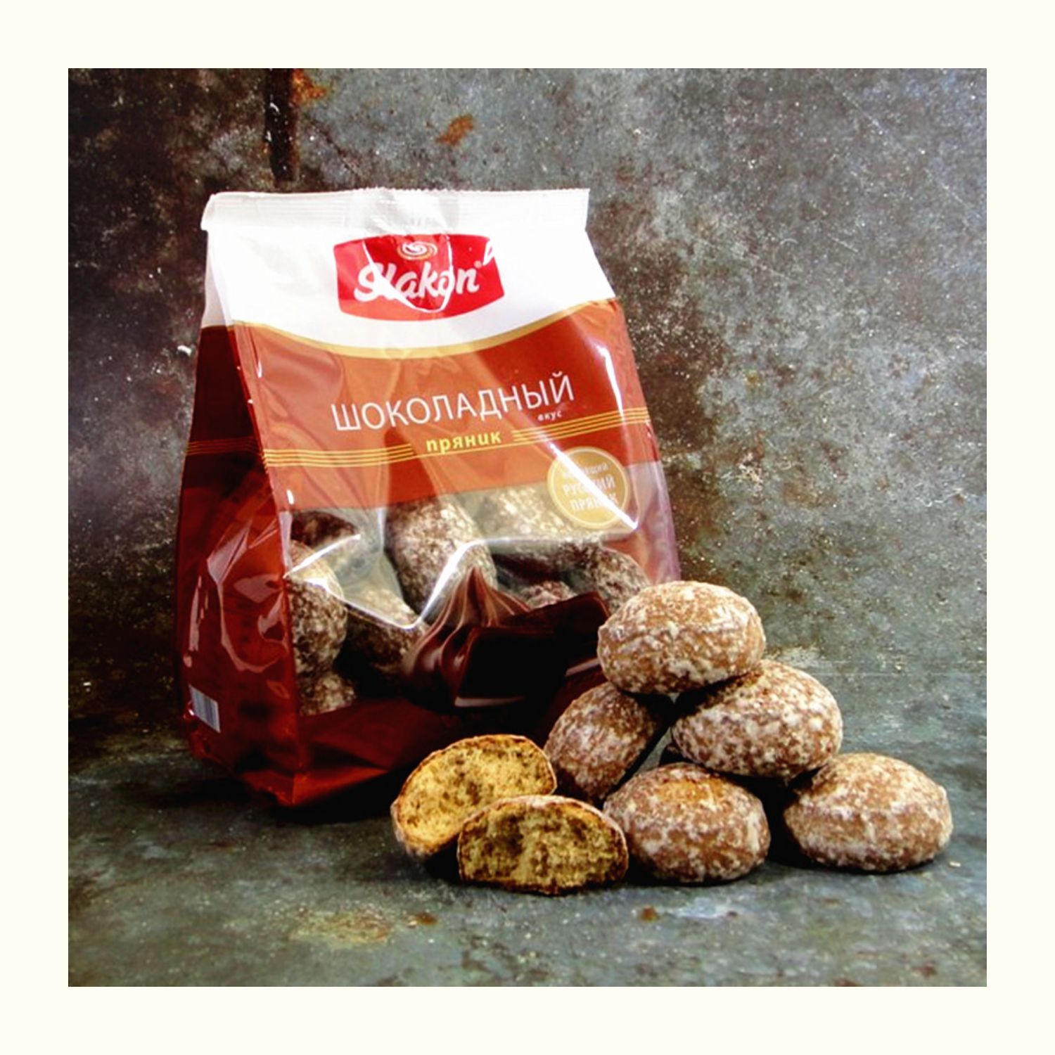 进口俄罗斯香蕉光头饼干蜂蜜巧克力三味早餐甜点黑麦粗粮面包 麦香味